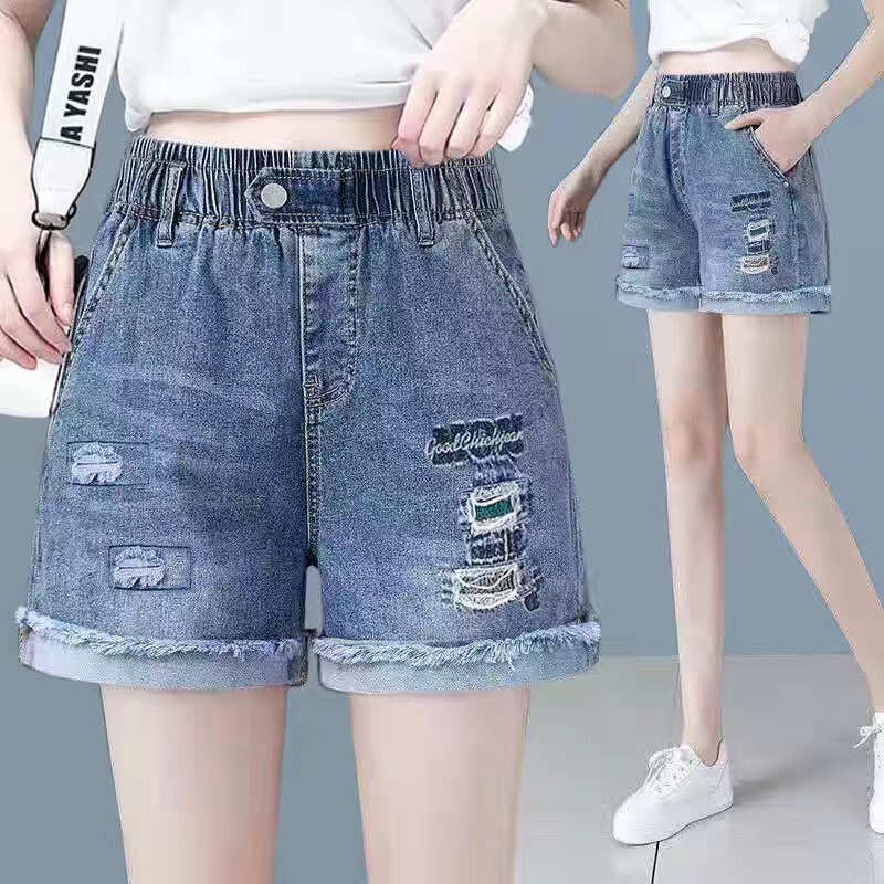 High-Waisted Denim Shorts for Women, New Summer Style, Stretchy, Plus Size, Slim Fit, Quarter-Length Pants, Thin Summer Style, Fashionable for Women