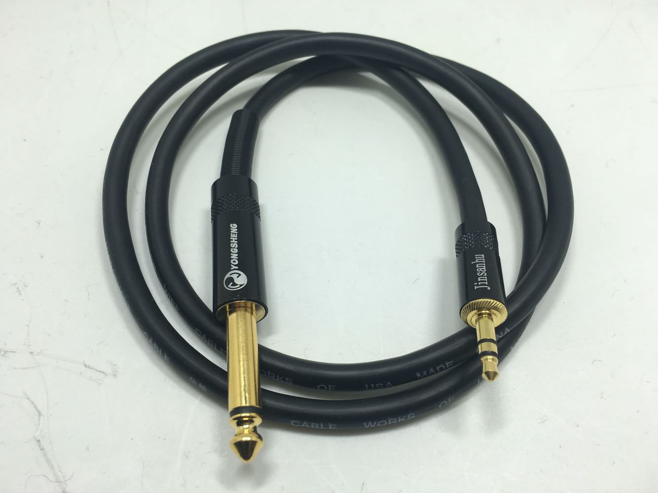 Mono 6 5 to dual channel 3 5 audio cable Wireless microphone host with computer conversion cable