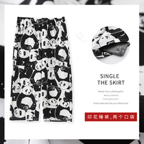 Female Sleeping Pants Summer Pure Cotton Thin style Cute Wind All-cotton Big Code Loose Cartoon Cartoon cartoon Exterior Wearing of home pants