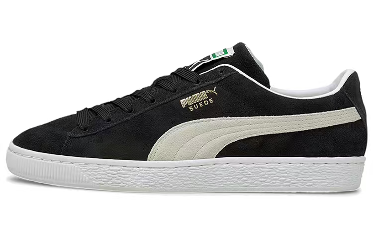 Puma Suede Classic Xxi Gold Foil Logo Unisex Black and White 374915-01 Puma Suede Classic Xxi Gold Foil Logo Unisex Black and White 374915-01