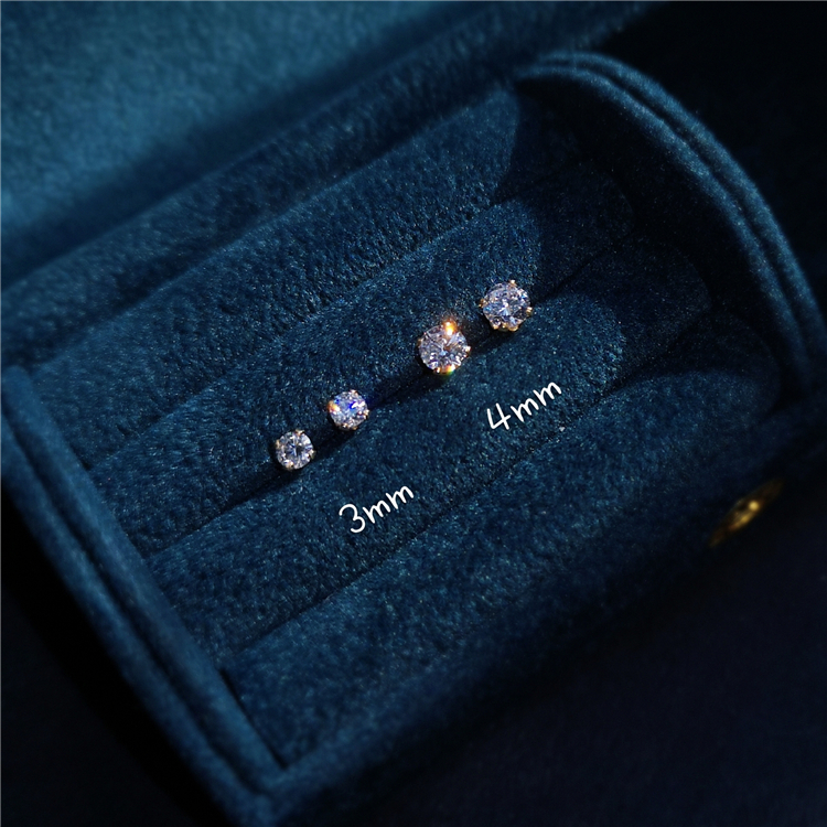 T Bling Bling USA imports 14K bag gold inlaid zircon shiny small earshot minimal extremely show gas