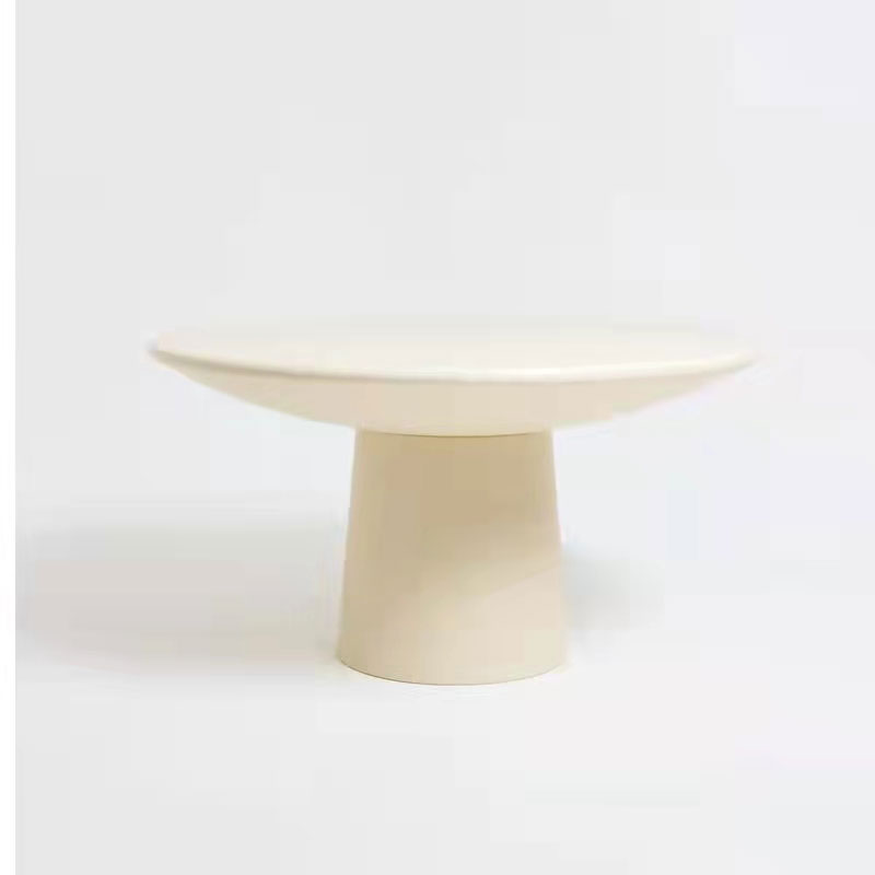 Nordic minimalist fiberglass dining table round white table desk outdoor tea table square wabi-sabi style table side table
