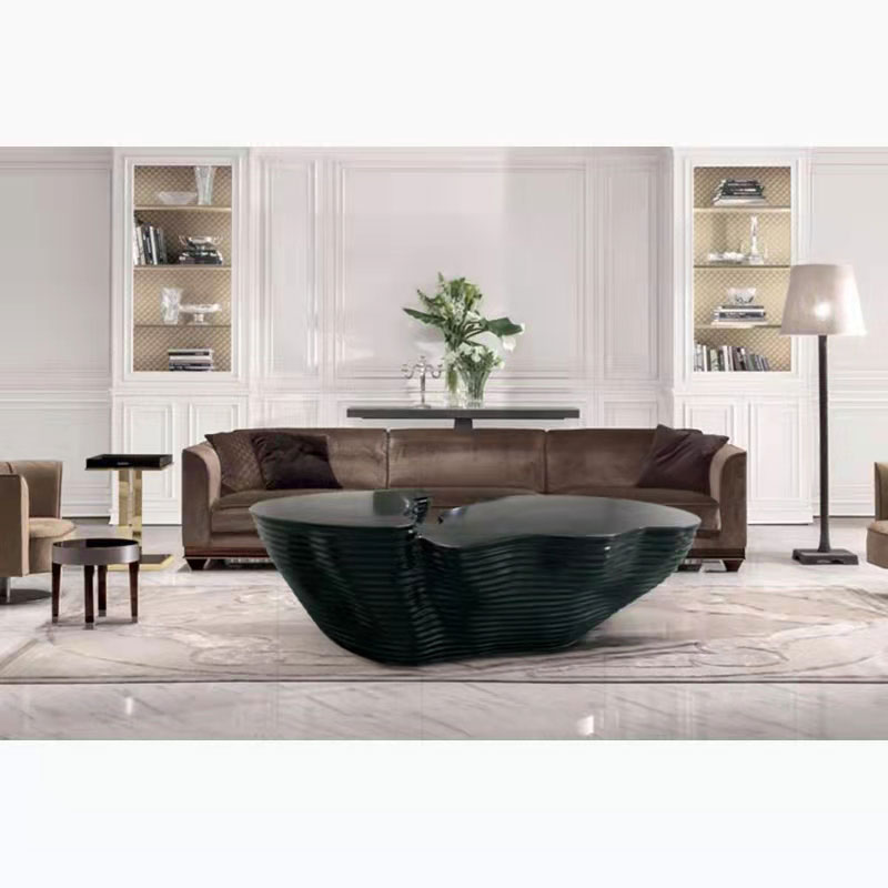 Creative tumor Yellen wind fiberglass wood tea several outdoor clouds tea table design edges transparent pressed crypto tea table furniture