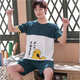 Summer mens đồ ngủ mens trẻ ngắn tay đường bông ruồi phim hoạt hình tên trộm biển Wang Han phiên bản của bộ sinh viên nhà quần áo.