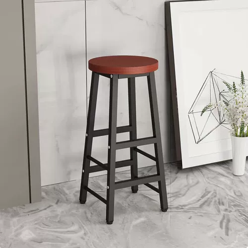 Барной стул высокий стул высокий стул проста современный сталь и деревянная конструкция молочно -чайное магазин ресторан балкон балкон -барный стул стул