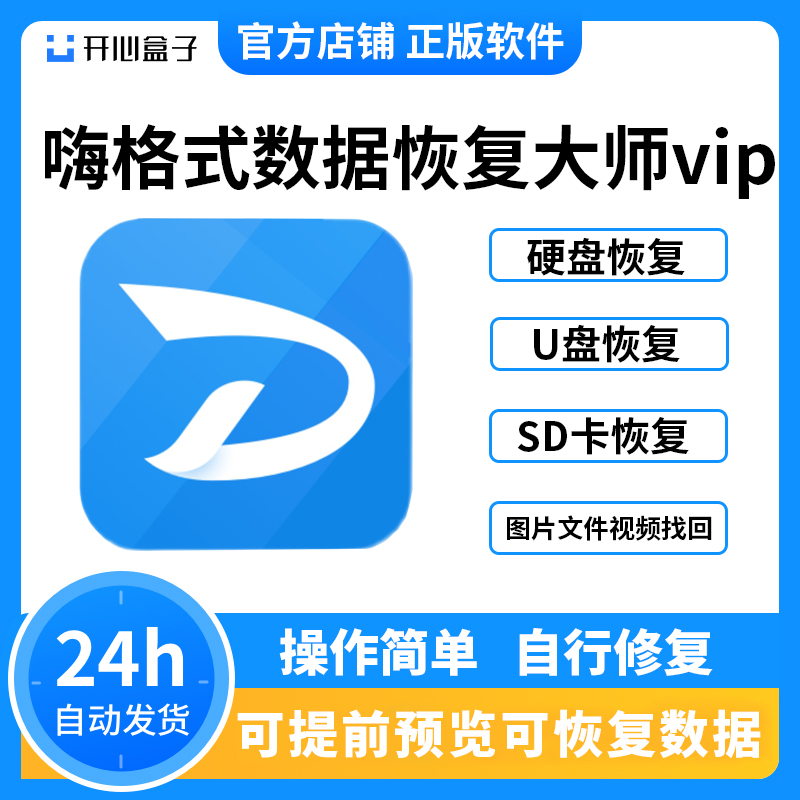嗨格式数据恢复大师vip电脑移动硬盘内存sd卡u盘文件修复软件远程