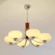 Vintage French-Style Bedroom Chandelier, Nordic Solid Wood Retro Natural Wood Vintage Study Room Living Room Cream-Style Glass Lamp