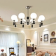 French Retro Living Room Chandelier American Medieval Hall Study Bedroom Dining Room Lamp Magic Bean Lamp