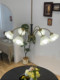 French Retro Living Room Chandelier, Vintage American Country Style Floral Glass Dining Room Simple Bedroom Lighting Fixtures