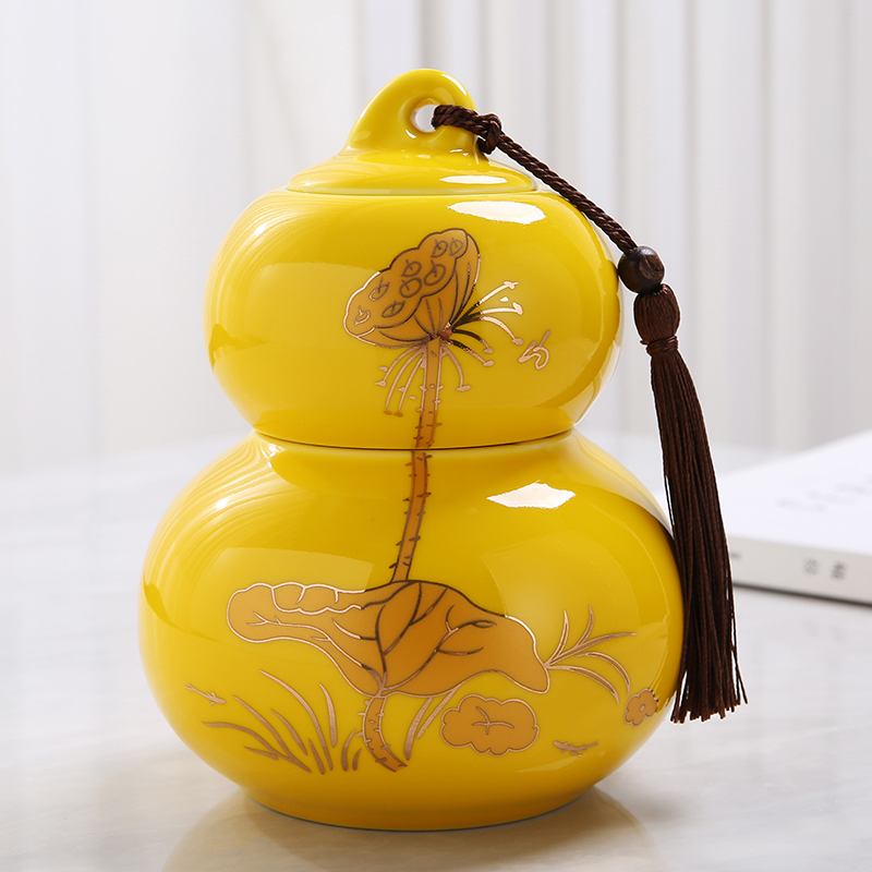 Standard calabash tea canister - yellow