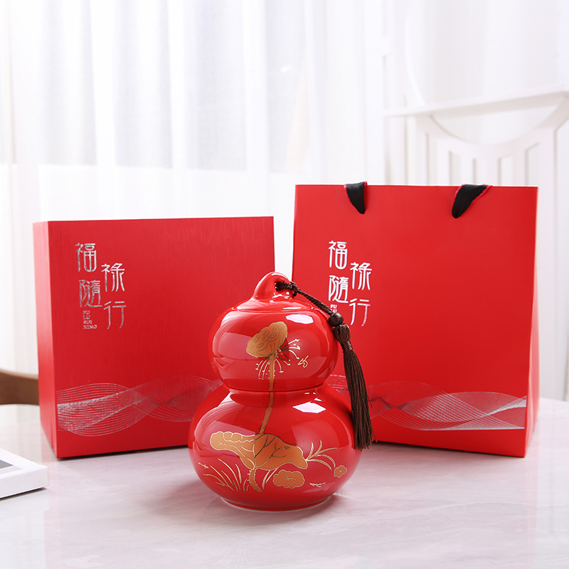 Baishun Fu Lu Gourd flower red green tea leaf packaging can empty gift box General birthday party return gift event gift customization