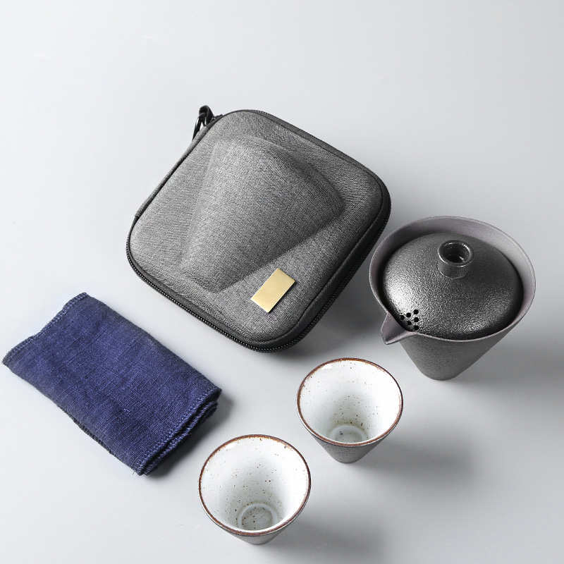 Portable travel packages to crack a cup a pot of two cups of kung fu tea tureen ceramic tea set suit household mini contracted