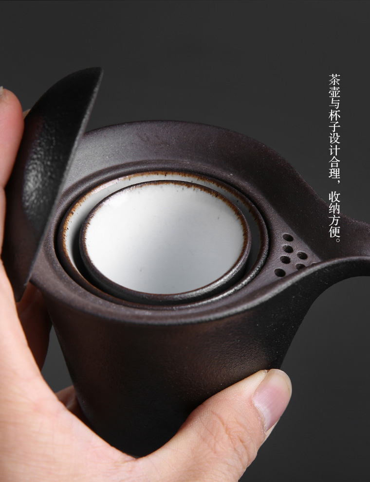 The Crack of a pot of 2 cup portable package travel kung fu tea sets household contracted ceramic pot teapot