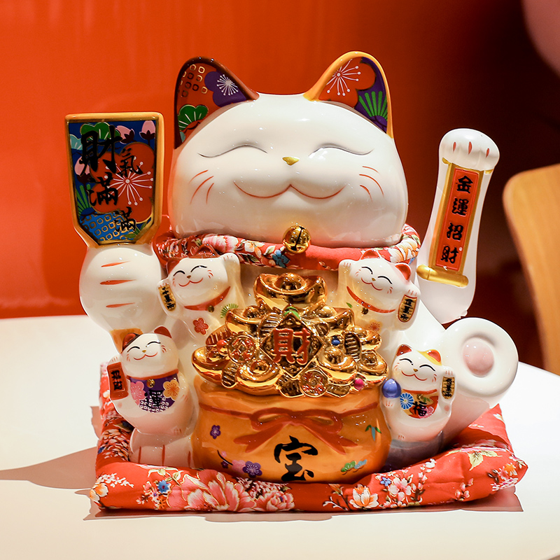 Porcelain heng tong plutus cat furnishing articles opening gifts since version waved the cashier home sitting room ceramic piggy bank