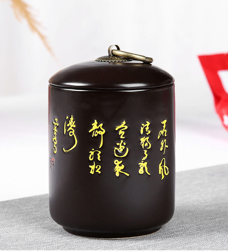 Porcelain heng tong caddy fixings ceramic seal pot small portable mini storage tank of creative move fashion tea box