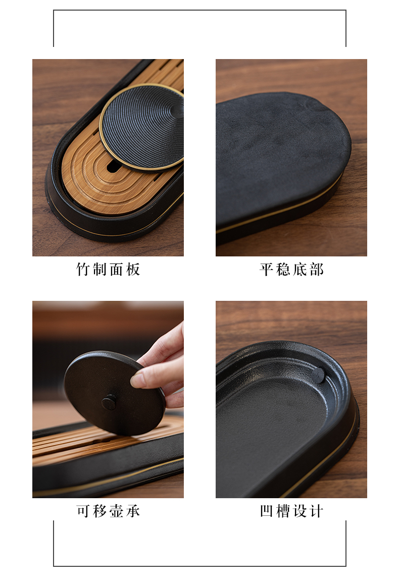 Porcelain heng tong portable tea set household contracted Japanese dry tea tray is suing travel kung fu tea cups