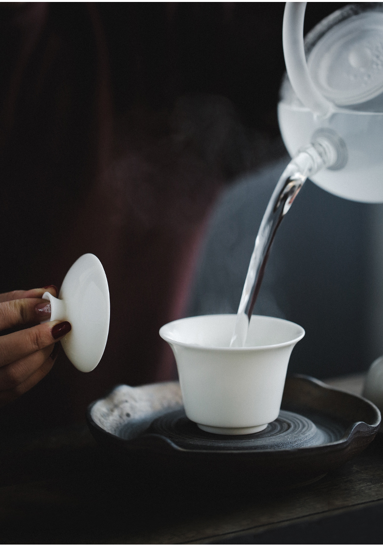 Tureen white porcelain cups travel kung fu tea set suit portable bag type crack a pot of three is suing the teapot