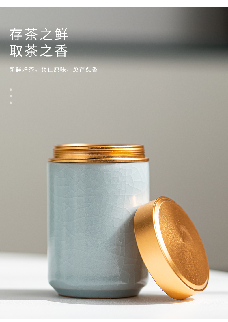 Constant cousin up porcelain tea pot small portable mini high - grade gift boxes sealed as cans household storage tank tea boxes