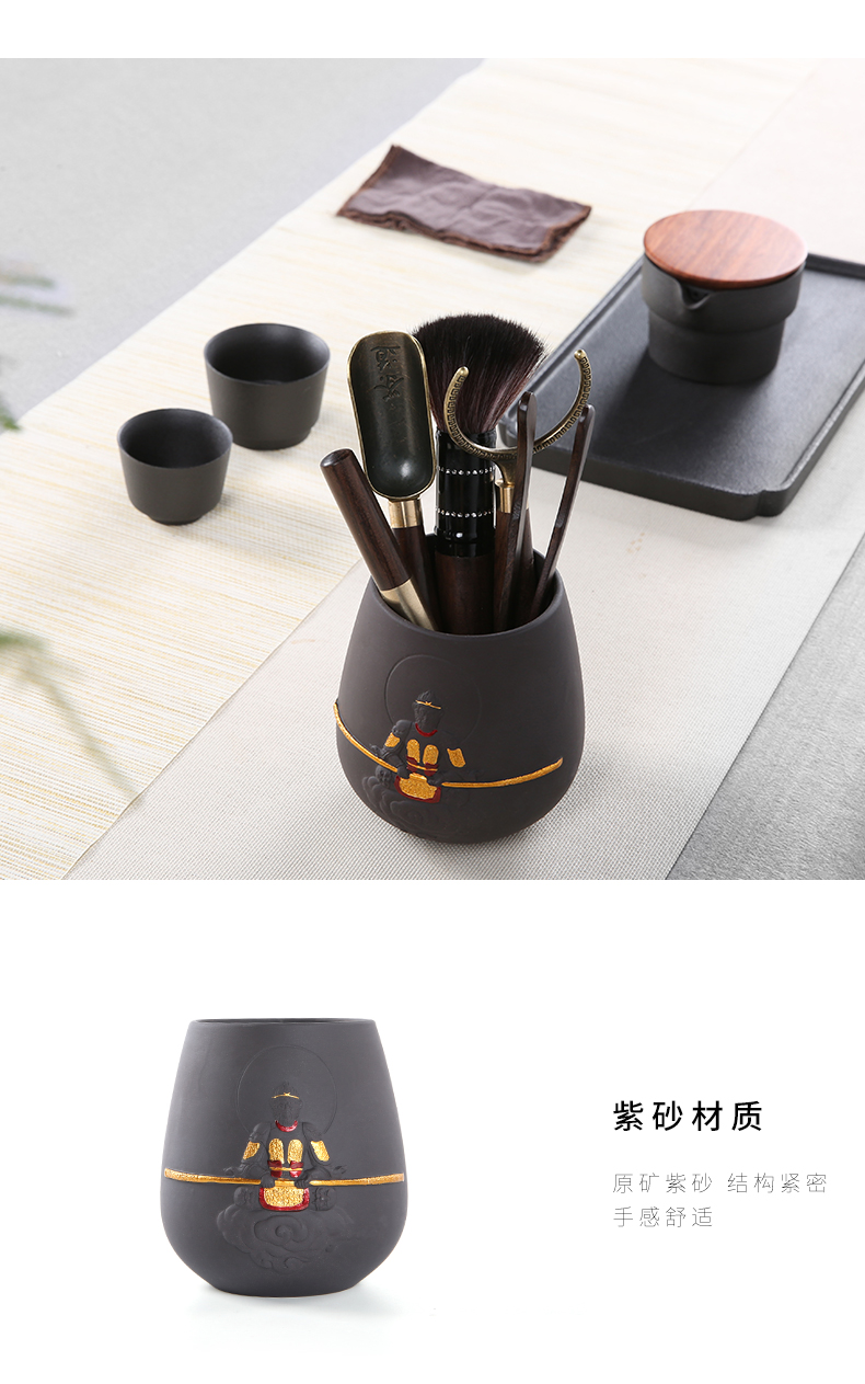 Porcelain heng tong ebony wood tea tea spoon ChaGa 6 gentleman kung fu tea set spare parts ChaZhen suit household