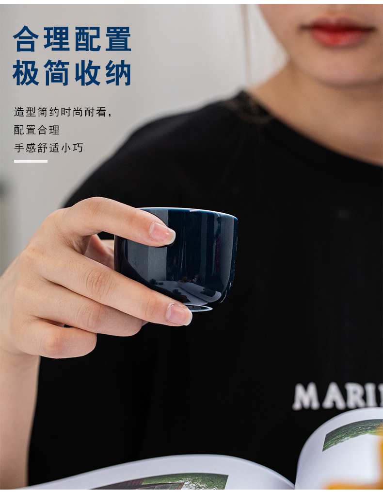 Porcelain heng tong grain millet to crack a pot of two cups of portable package trips to kung fu tea set small package Tours teapot