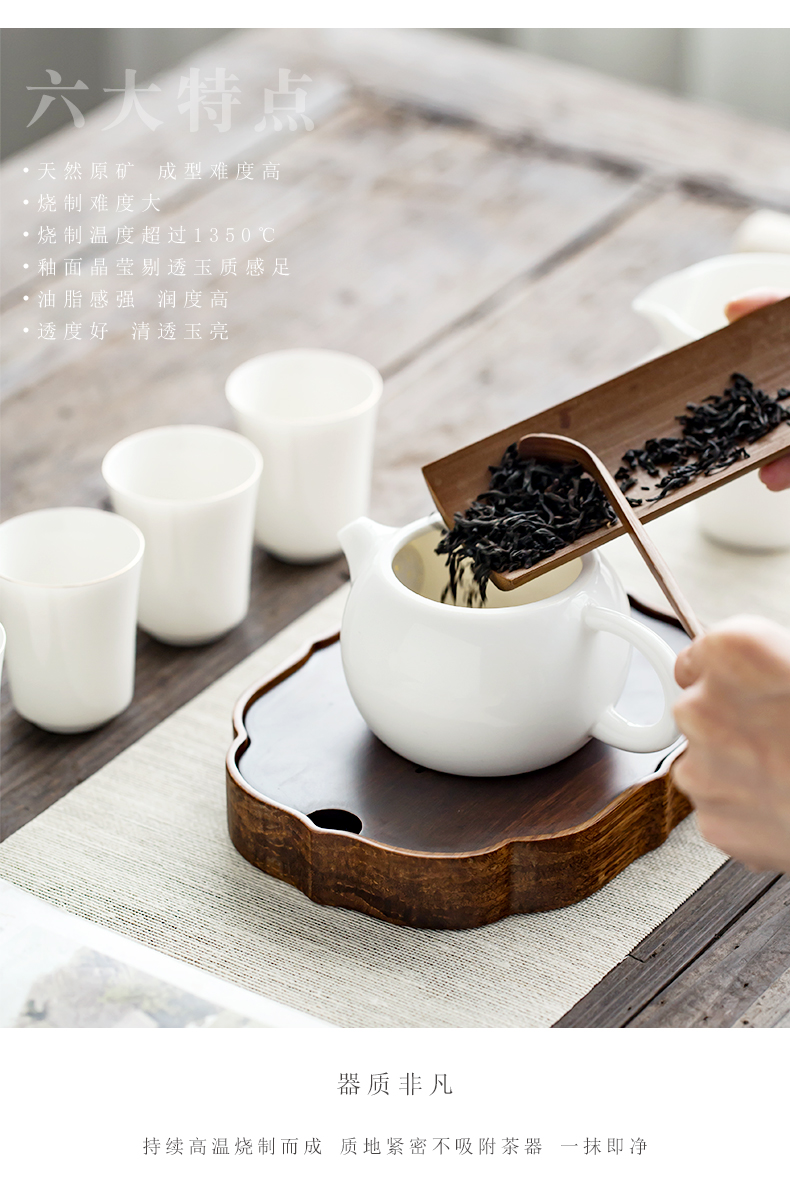 Dehua white porcelain porcelain constant hall xi shi ceramic teapot single pot of household kung fu tea set jade porcelain filtering teapot