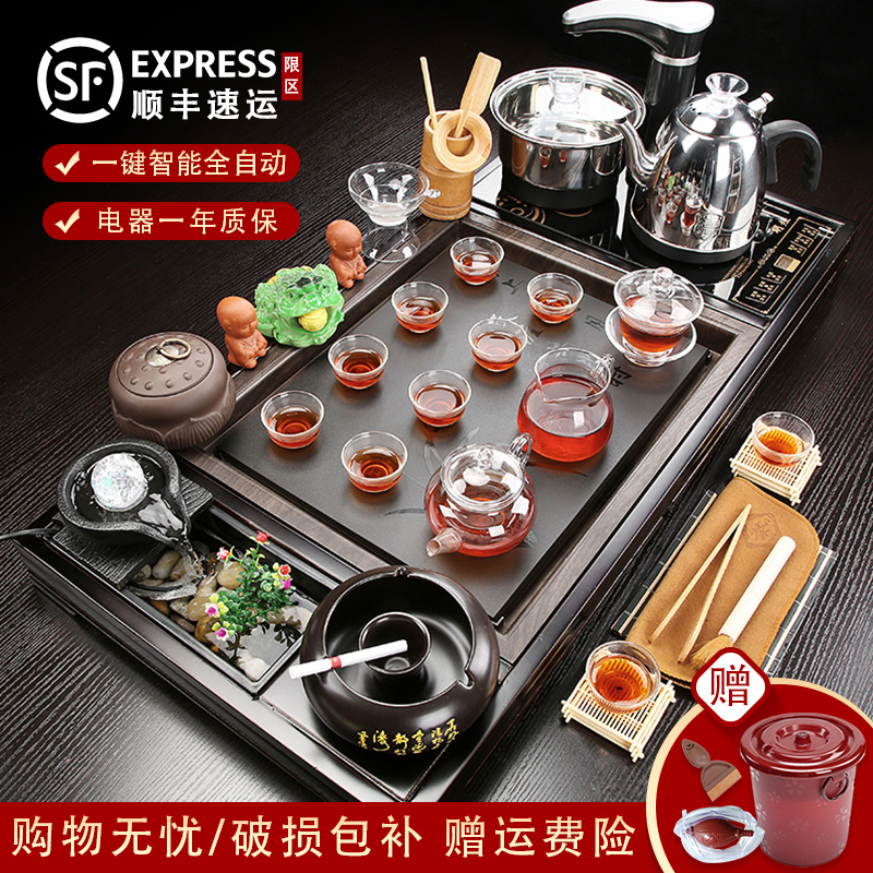 Porcelain tea tray of a complete set of tea set up automatic constant hall purple ceramic kung fu tea tea sea household contracted