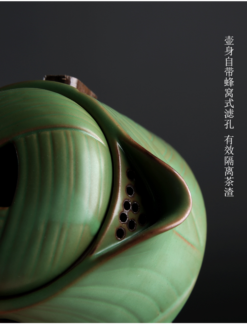 Porcelain heng tong zongzi crack cup a pot of 2 cup portable package travel kung fu tea set suit household contracted the teapot