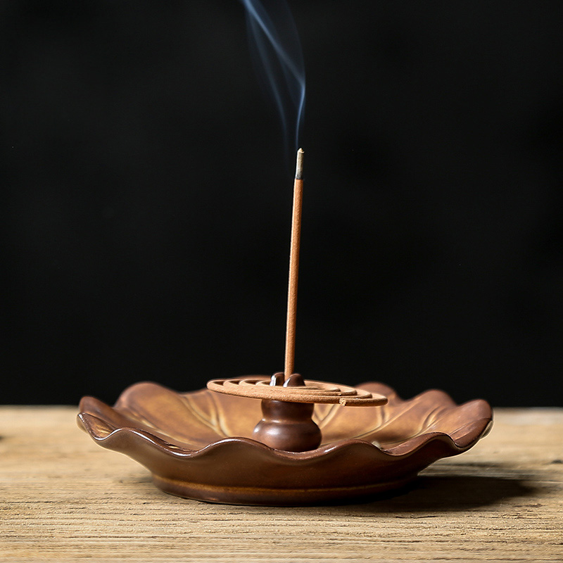 Aromatherapy furnace incense plate line present ceramic plug-in household indoor incense seat double use incense coil lie antique incense incense box