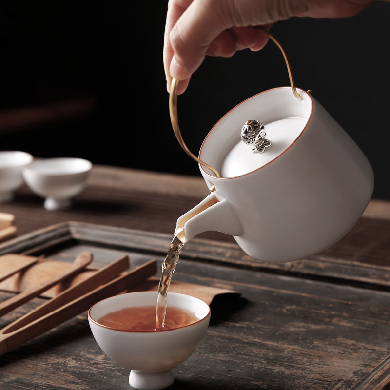 Constant hall of longquan celadon porcelain ceramic teapot filter single girder pot pot office household Japanese kung fu tea set