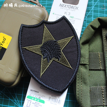 Tactical Indian Headdress Chief Embroidered Velcro Chapter US ARMY 2nd Infantry Division Velcro Cloth