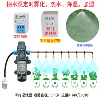Pump disinfection cooling atomizing and spraying automatic timing watering spray three-way copper nozzle mobile phone remote system