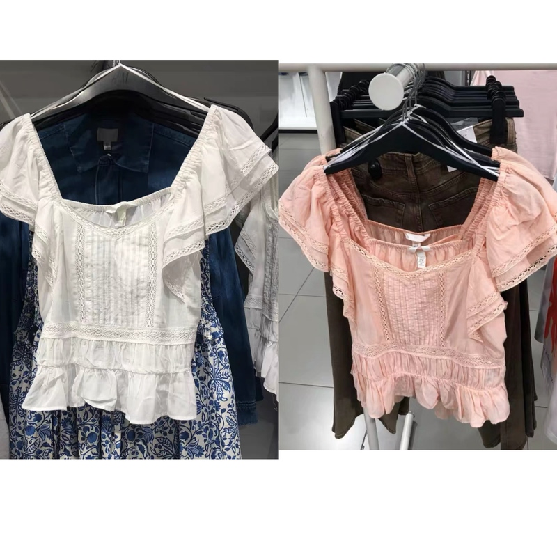 H Brand's Brand New Non-Returnable 1325413 New Women's Cotton Versatile French Lace Top H Brand's Brand New Non-Returnable 1325413 New Women's Cotton Versatile French Lace Top