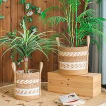 Nordic woven flowerpots and baskets natural seagrass and rattan woven plants green plants large sets of pots home decoration flowerware storage baskets