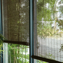 Bamboo curtain curtain roller curtain sunscreen shading shading Chinese retro Zen lifting roll-pull partition curtain