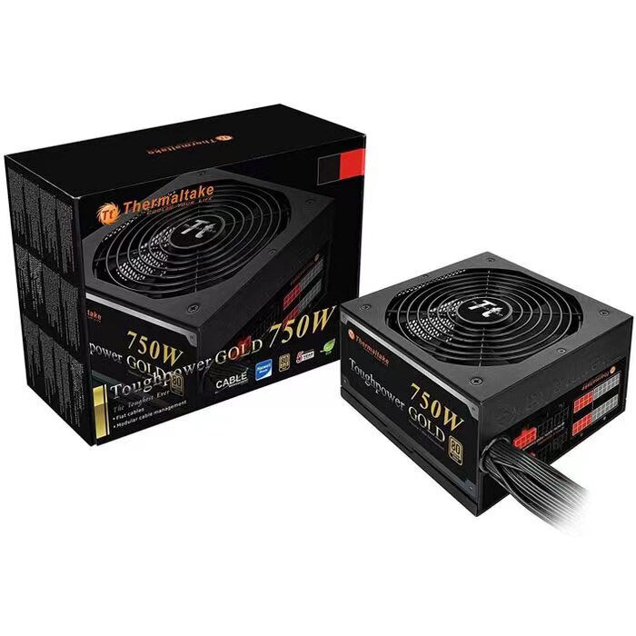 New Tt Gold Power Supply Rated 750W Power Supply Half Module Japanese Capacitor Desktop Computer Power Supply rm750x