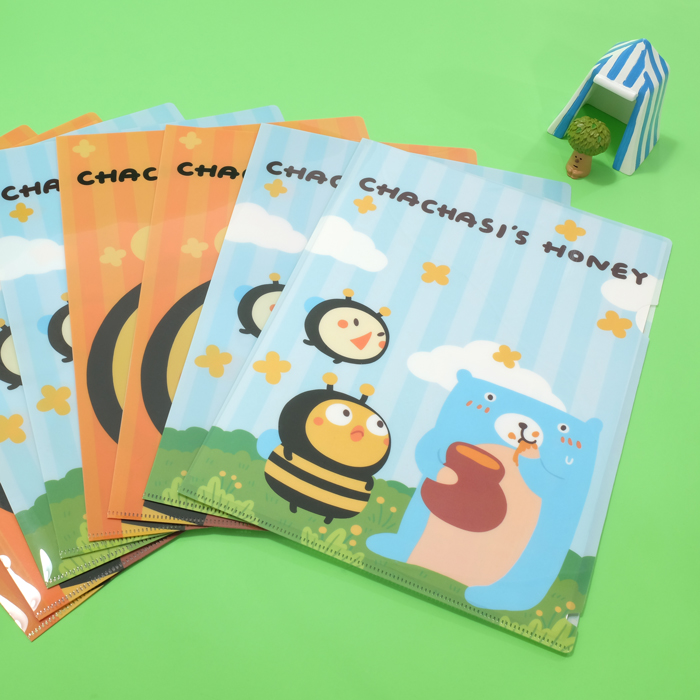 Chachas bee buzzing L-shaped folder A4 folder storage bag student office cartoon cute original