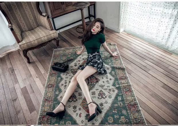 Áo len ngắn tay mùa hè 2018 của phụ nữ Han Fan Slim là áo sơ mi trắng cổ cao nửa cổ mỏng áo khoác len
