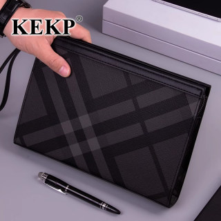 Kekp handbag men's clutch bag men's wallet big-name men's casual luxury goods large capacity plaid trendy men's wallet