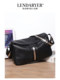 Lendaryer Classy Black Leather Shoulder Bag Men's New Casual Sports Crossbody Bag Fashionable Trendy Men's Bag