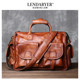 Lendaryer Men's Briefcase New Model High-End First-Layer Cowhide Horizontal Style Vintage Hand-Rubbed Vegetable-Tanned Leather Laptop Bag