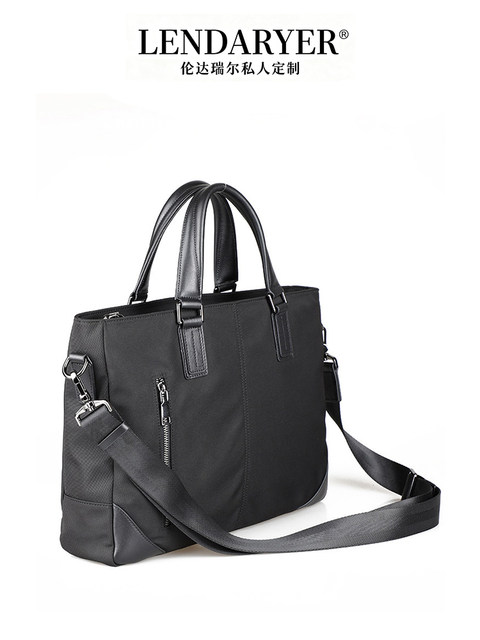 Lendaryer Briefcase Handbag Men's Business Commuting Preferred Oxford Cloth Material Hand-Held Men's Bag Computer Bag