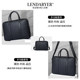 LENDARYER briefcase men's high-end genuine leather first-layer cowhide large-capacity multi-compartment business commuter handbag