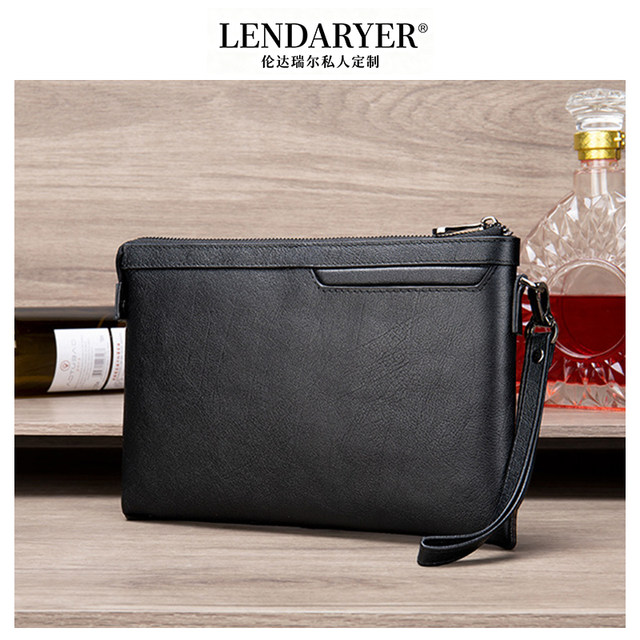 Lendaryer Clutch Bag Men's Business New High-End Large-Capacity Portable Clutch Bag Simple Retro Coin Purse