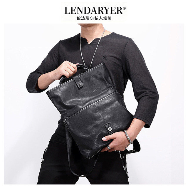 Lendaryer Shoulder Bag Men's New Style Accessible Luxury Casual Crossbody Bag Horizontal Style Large Capacity Travel Work Clothing Handbag