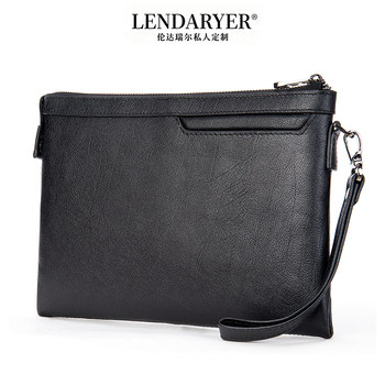 Lendaryer Clutch Bag Men's Business New High-End Large-Capacity Portable Clutch Bag Simple Retro Coin Purse