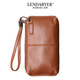 Lendaryer Clutch Bag for Men, Light Luxury Genuine Leather Zipper Long Casual Mobile Phone Bag, Business Travel and Commuting Wallet