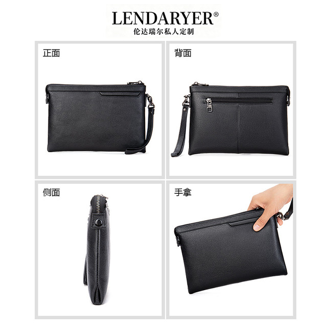Lendaryer Clutch Bag Men's Business New High-End Large-Capacity Portable Clutch Bag Simple Retro Coin Purse