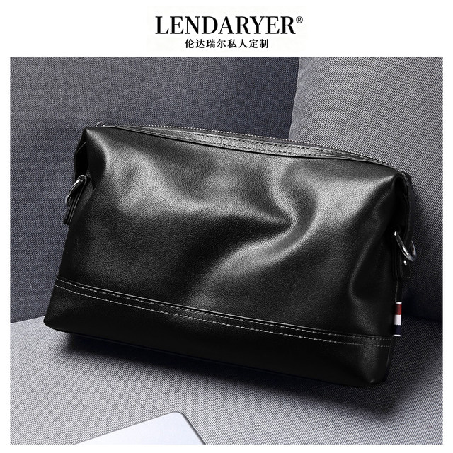 Lendaryer Shoulder Bag Men's New Style Cowhide Business Travel Commuter Crossbody Bag Large Capacity Satchel Handbag