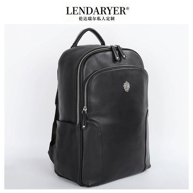 Lendaryer Business Backpack Men's First-Layer Cowhide Travel Large-Capacity Backpack Multi-Functional Computer Bag