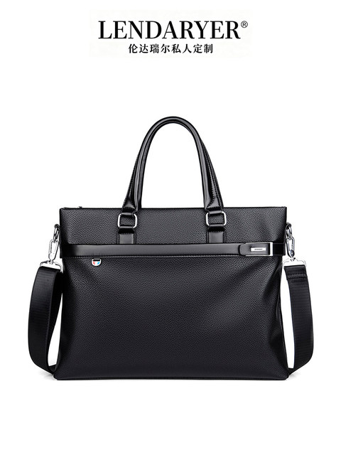 Lendaryer New Men's Business Briefcase Large Capacity Handbag Soft Cowhide Fashion Computer Bag Men's Bag